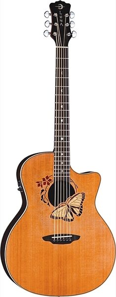 Luna Oracle Butterfly Acoustic-Electric Guitar, Natural