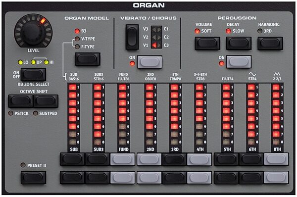 Clavia Nord Stage EX 73 Compact 73-Key Piano, Closeup - Organ Section