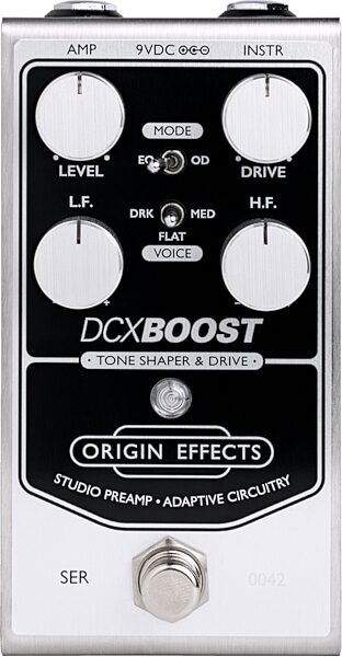 Origin Effects DCX Boost Preamp Pedal, New, Action Position Back