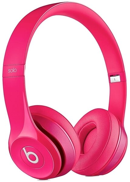 Beats Solo 2 On-Ear Headphones, Pink - Angle