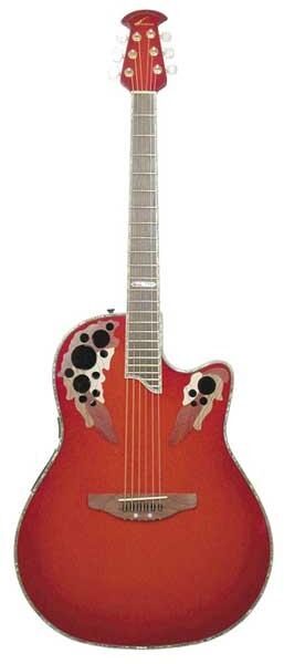 Ovation CS257 Celebrity Deluxe Acoustic-Electric Guitar, Color - Cherry Cherry Burst