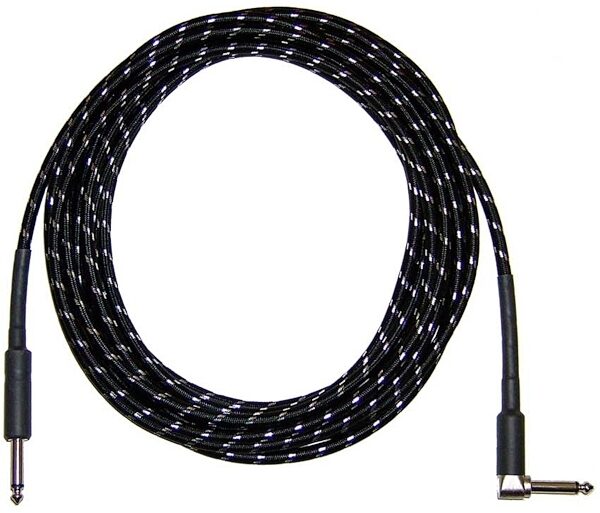 CBI Braided Instrument Cable with Right Angle Plug (Black), 10 foot, Main
