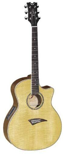 Dean Exotica FM Flame Maple Acoustic-Electric Guitar, Gloss Natural