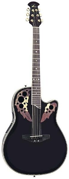 Ovation CS257 Celebrity Deluxe Acoustic-Electric Guitar, Color - Black