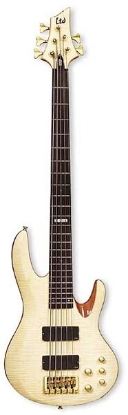 ESP B305FM 5-String Flame Maple Electric Bass Guitar, Natural Gloss