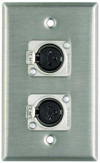 Pro Co Wall Plate with Dual Female XLR (Model WP1013), Main