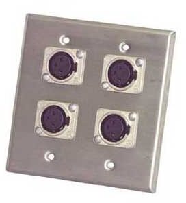 Pro Co WP2035 Double Wall Plate with 4 Female XLR, Main