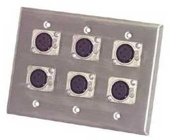 Pro Co Triple Wall Plate with 6 Female XLR (Model WP3002), Main
