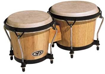 Latin Percussion CP221 Wood Bongos, Natural Wood