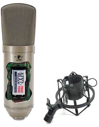 Marshall Electronics MXL1006BP Battery Powered Condenser Microphone, Battery and Shockmount