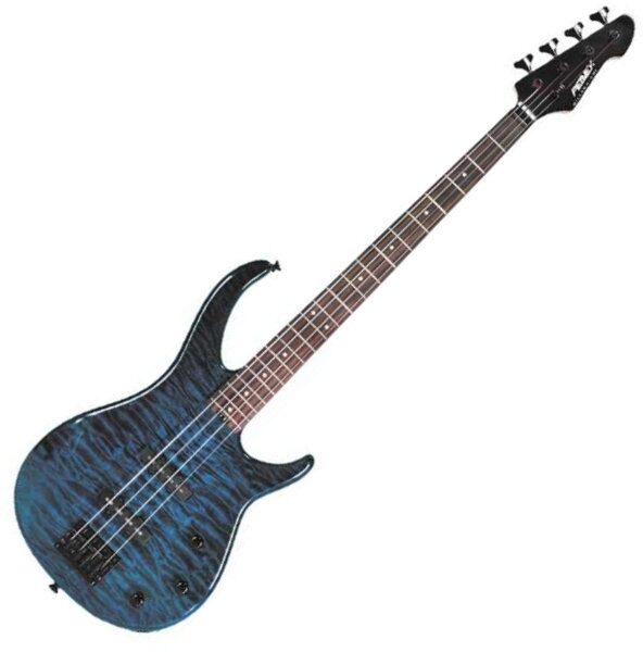 Peavey Millennium Bass 4 Quilt Top BXP Electric Bass, Transparent Blue