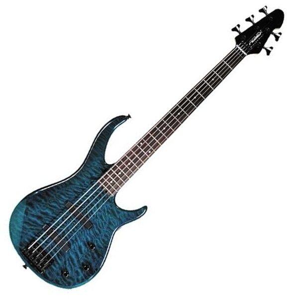 Peavey Millennium Bass 5 Quilt Top BXP 5-String Electric Bass, Transparent Blue