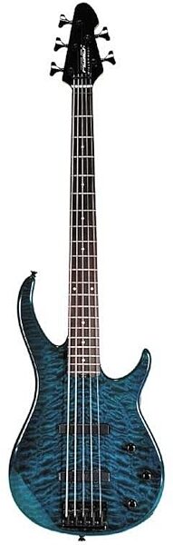 Peavey Millennium Bass 5 Quilt Top BXP 5-String Electric Bass, Transparent Blue