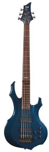 ESP LTD F255 5-String Electric Bass Guitar, Gun Metal Blue