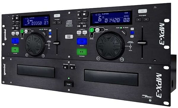 Gemini MPX3 Dual CD/MP3 Player with Text Readout, Angle