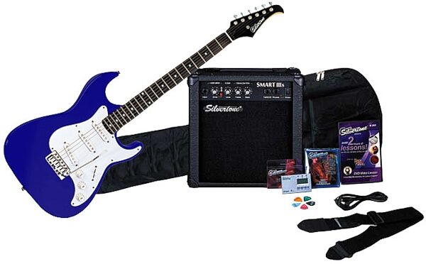 Silvertone Revolver SS11 Electric Guitar Pack, Cobalt Blue