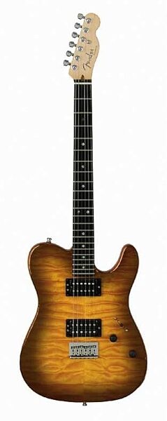 Fender American Deluxe Telecaster QMT Electric Guitar (with Case), Tobacco Sunburst