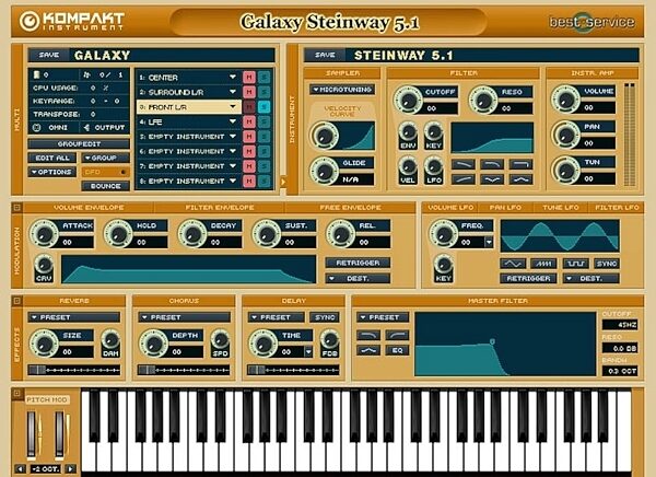 Best Service Galaxy Steinway Piano Virtual Instrument (Macintosh and Windows), Main