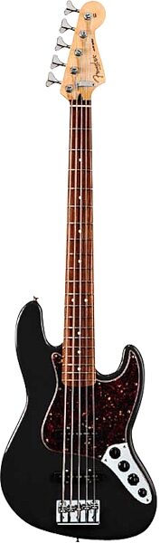 Fender Deluxe Active Jazz V 5-String Electric Bass (with Gig Bag), Black