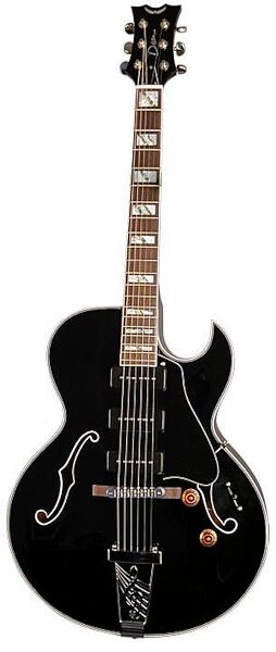 Dean Palomino Archtop Hollowbody Electric Guitar, Black