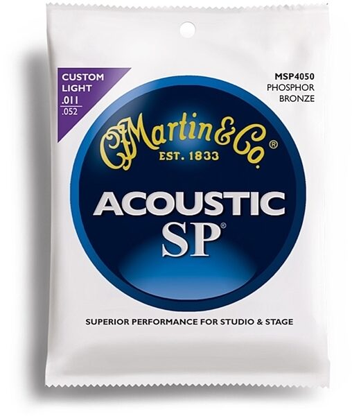 Martin SP 92/8 Phosphor Bronze Acoustic Guitar Strings, Custom Light
