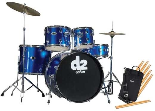ddrum D2 5-Piece Drum Kit with Phat Wrap, Police Blue