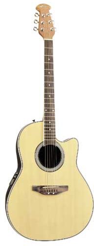 Applause AE128 Super-Shallow Bowl Cutaway Acoustic-Electric Guitar, Natural