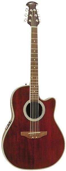 Applause AE128 Super-Shallow Bowl Cutaway Acoustic-Electric Guitar, Ruby Red