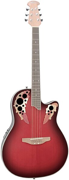Applause AE148 Super-Shallow Bowl Cutaway Acoustic-Electric Guitar, Ruby Red
