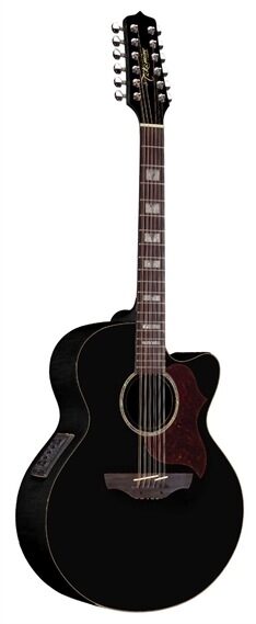 Takamine EG523SC-12 12-String Jumbo Cutaway Acoustic-Electric Guitar, Black