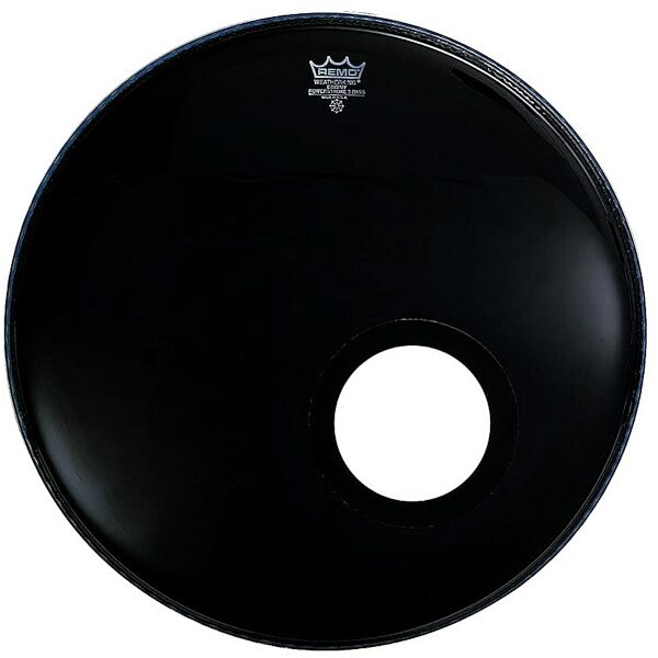 Remo Powerstroke 3 Bass Drumhead (with Hole), Black, 22 inch, Main