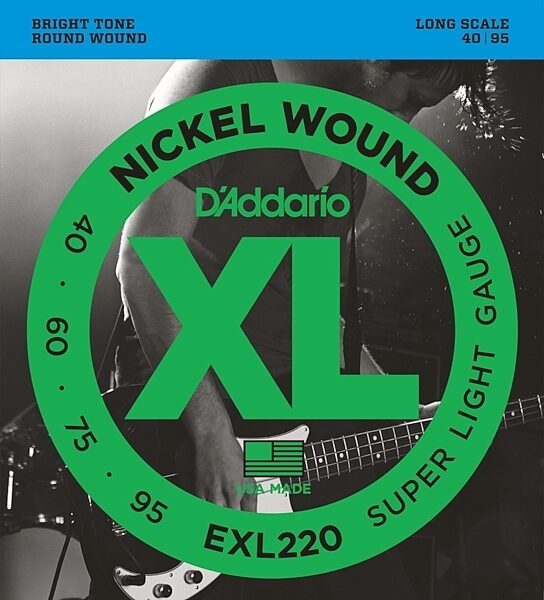 D'Addario EXL220 XL Nickel Wound Bass Strings (Super Soft, Long), Main