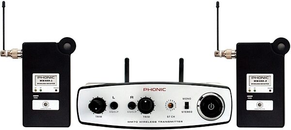 Phonic WMSYS4 Dual Channel UHF Wireless System for Active Speakers, Main