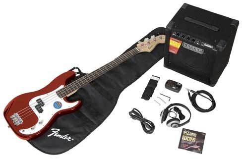 Squier Stop Dreaming, Start Playing Affinity Precision Bass Package, Metallic Red