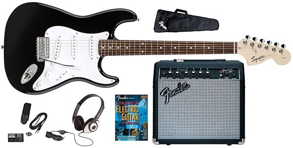 Squier Stop Dreaming, Start Playing Affinity Strat Electric Guitar Package, Black