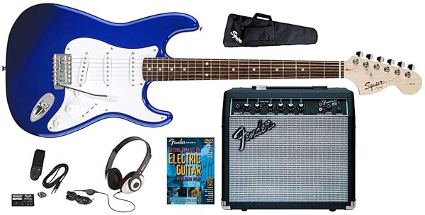 Squier Stop Dreaming, Start Playing Affinity Strat Electric Guitar Package, Blue