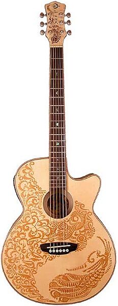 Luna Henna Paradise S Acoustic-Electric Guitar, Main