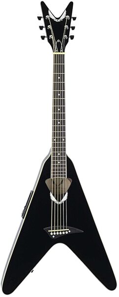 Dean V Thin Body Acoustic-Electric Guitar, Black