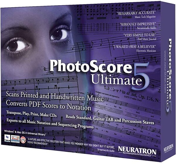 Sibelius PhotoScore Ultimate Sheet Music Scanning Software (Macintosh and Windows), Main