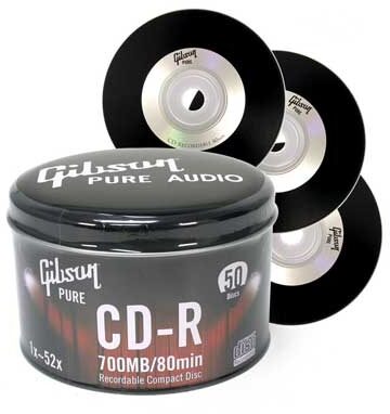 Gibson 52X Blank CD-R Media, 50 Disc Pack