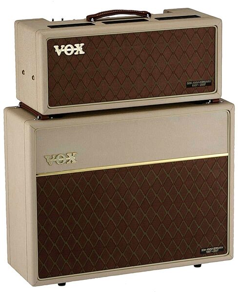 Vox Heritage Collection V212H Guitar Speaker Cabinet (2x12 in.), Shown with Optional Vox Head