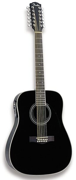 Fender DG16E-12 12-String Acoustic-Electric Guitar, Black