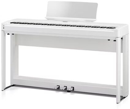 Kawai ES520 Digital Piano, White, with Kawai Pedal and Stand Pack, pack