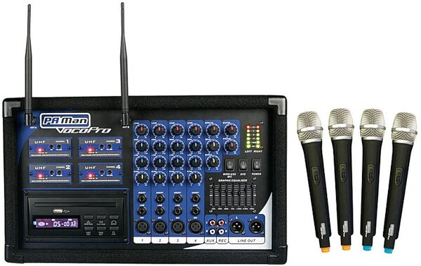 VocoPro PA-MAN 4-Channel Wireless PA Mixer/Mics, Main