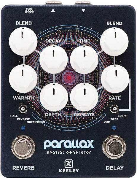 Keeley Parallax Spatial Generator Reverb and Delay Pedal, New, Action Position Back