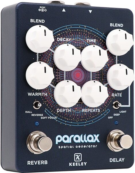 Keeley Parallax Spatial Generator Reverb and Delay Pedal, Warehouse Resealed, Action Position Back