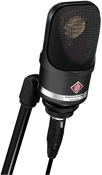 Neumann TLM 107 Multi-Pattern Condenser Microphone, Black, Black - On Stand