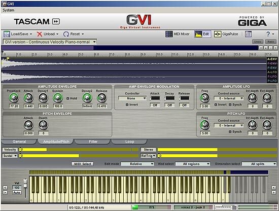 TASCAM GVI Giga Virtual Instrument Plug-In (Windows), Pitch