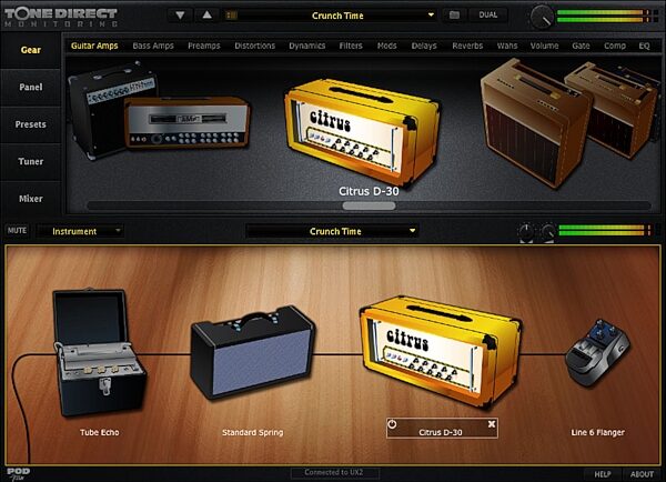 Line 6 POD Studio UX2 USB Computer Recording Interface, Screenshot - Citrus