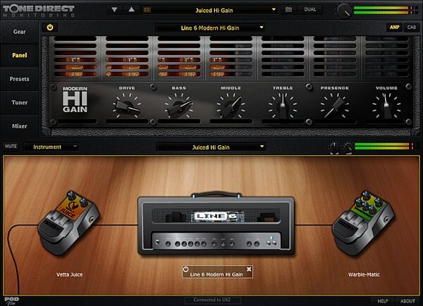 Line 6 POD Studio UX2 USB Computer Recording Interface, Screenshot - Hi Gain